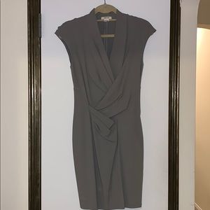 Helmet Lang Woman Draped Bodycon V Neck Dress